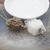 Selenite Desert Rose Crystal Cluster Quartz Rough Mineral Pendant
