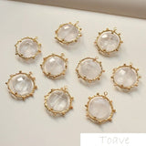 Natural Crystal Bead Copper Plated 18K Pendant DIY Materials