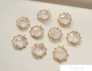 Natural Crystal Bead Copper Plated 18K Pendant DIY Materials