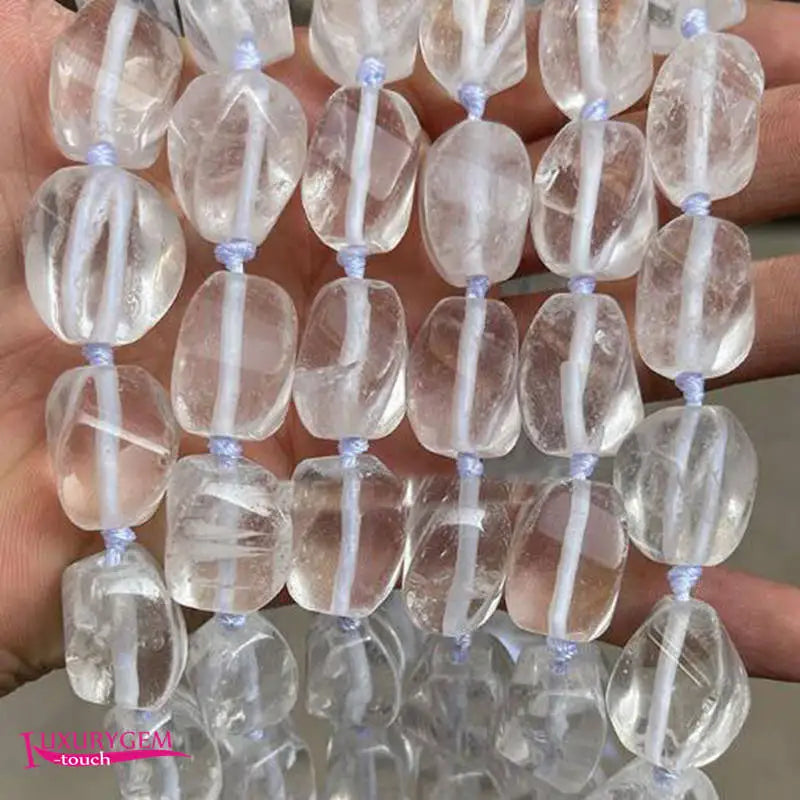 Natural Crystal Stone Spacer Beads 15x20mm Smooth Twisted Shape