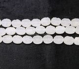 Druzy Face Oval Flat Beads Pendants, Drusy Stone Quartz Coin Slab Beads