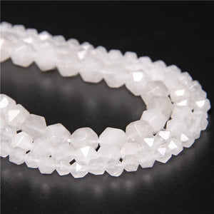 Natural Faceted Stone Bead Jades Agates Quartz Loose Spacer Beads 6/8/10mm