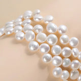 Natural Freshwater Pearl Bead Oblate Shape Loose Rondell Bead