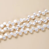 Natural Freshwater Pearl Bead Oblate Shape Loose Rondell Bead