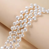 Natural Freshwater Pearl Bead Oblate Shape Loose Rondell Bead