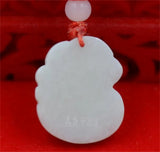 18K Solid Jadeite Fu Money Bag Pendant Necklace