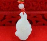 18K Solid Chinese Lucky RuYi Jade Pendant Necklace