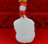 Natural A Jadeite 18K Lucky Baby Doctor Style Jade Pendant Amulet Necklace