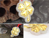 A Jadeite Jade + 18K Solid Chinese Heart Leaf Flower Lucky Pendant + Necklace