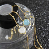 Moonstone Aquamarine Bracelet 925 Sterling Silver