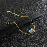 Moonstone Aquamarine Bracelet 925 Sterling Silver