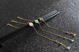 Moonstone Aquamarine Bracelet 925 Sterling Silver