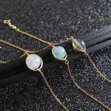Moonstone Aquamarine Bracelet 925 Sterling Silver