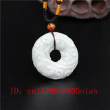 Green Jade Cloud Rune Pendant Necklace Charm Jewelry for Women Men