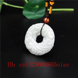 Green Jade Cloud Rune Pendant Necklace Charm Jewelry for Women Men