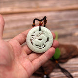 Green Chinese Jade Dragon Pendant Necklace Charm Jewelry