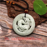 Green Chinese Jade Dragon Pendant Necklace Charm Jewelry