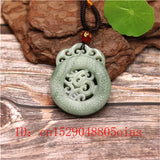 Natural Green Chinese Jade Dragon Pendant Necklace Charm Jewelry Amulet