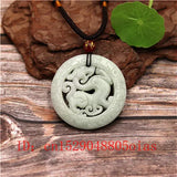 Green Chinese Jade Dragon Pendant Necklace Charm Jewelry