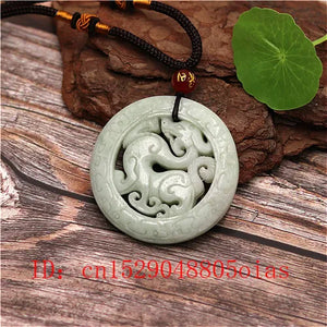 Green Chinese Jade Dragon Pendant Necklace Charm Jewelry