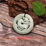 Green Chinese Jade Dragon Pendant Necklace Charm Jewelry