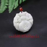 Green Jade Vase Pendant Necklace Chinese Carved Charm Jewelry Amulet