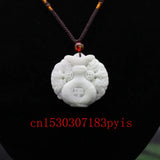 Green Jade Vase Pendant Necklace Chinese Carved Charm Jewelry Amulet