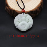 Green Jade Vase Pendant Necklace Chinese Carved Charm Jewelry Amulet