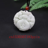 Green Jade Vase Pendant Necklace Chinese Carved Charm Jewelry Amulet