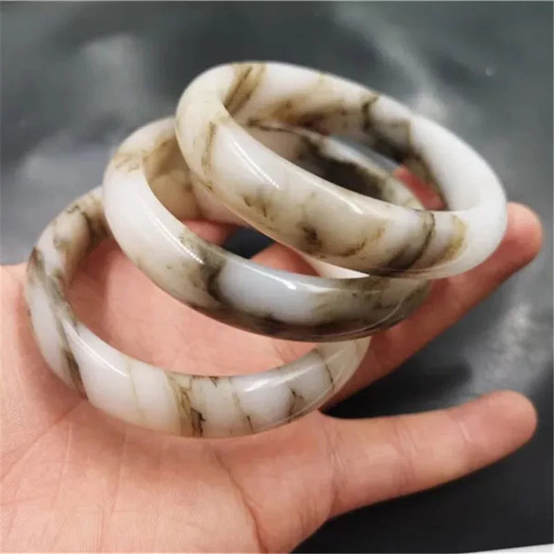 Hand Carved Jade Bracelet Ice Silk Gobi Jewelry Men Women
