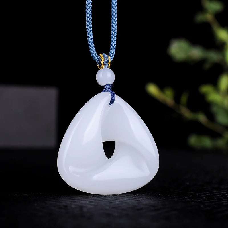Natural Double-sided Carving Safety Jade Pendant Boutique Jewelry