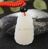 Natural HeTian Jade + 18K Buddha GuanYin Pendant Necklace Jewelry