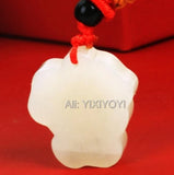 Natural HeTian Jade Pig Amulet Pendant Necklace + Certificate