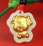 Natural HeTian Jade Pig Amulet Pendant Necklace + Certificate
