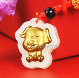 Natural HeTian Jade Pig Amulet Pendant Necklace + Certificate