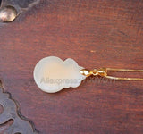 Hetian Jade 18K Gold Carved Money Bag Pendant Necklace