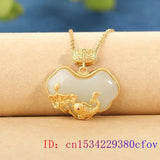 Hetian Jade Carp Pendant Women Amulet Fish Necklace Chalcedony 925 Silver