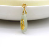 Hetian Jade Necklace 24k Heart Lock Pendant Jewelry with Box Bag