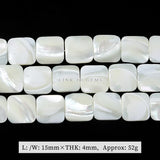 Horseshoe Snail Shell Mother Of Pearl Square Beads