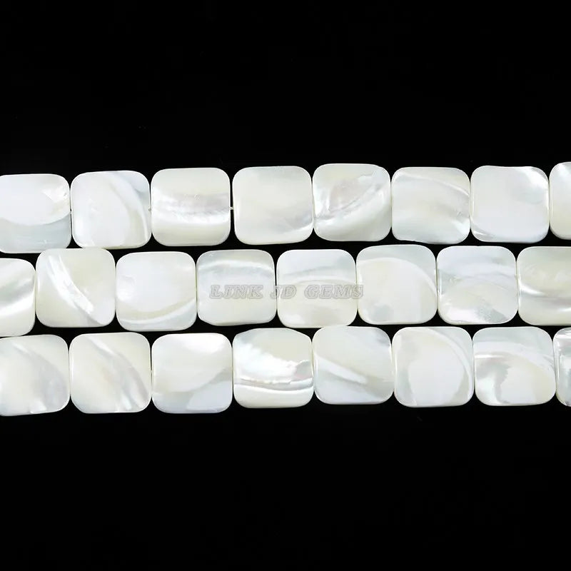 Horseshoe Snail Shell Mother Of Pearl Square Beads