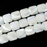 Horseshoe Snail Shell Mother Of Pearl Square Beads