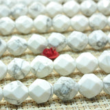 Howlite Diamond Faceted Round Beads Gemstone Bracelet Necklace