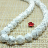 Howlite Diamond Faceted Round Beads Gemstone Bracelet Necklace