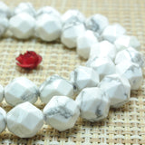 Howlite Diamond Faceted Round Beads Gemstone Bracelet Necklace