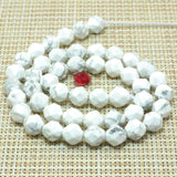 Howlite Diamond Faceted Round Beads Gemstone Bracelet Necklace