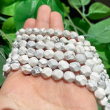 Howlite Stone Beads Faceted Loose Spacer Bead 15'' 6 8 10mm