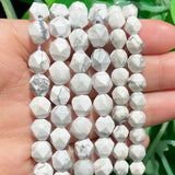 Howlite Stone Beads Faceted Loose Spacer Bead 15'' 6 8 10mm