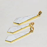 Natural Howlite Stone Necklace for Women Charms Jewelry Long Plating