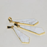 Natural Howlite Stone Necklace for Women Charms Jewelry Long Plating