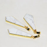 Natural Howlite Stone Necklace for Women Charms Jewelry Long Plating